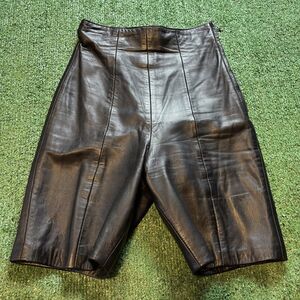 Vintage Michael Hoban North Beach Leather Biker Shorts Black 1980’s Y2K SZ XS
